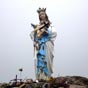 Détail de la vierge d'Orisson. Cette statue mariale erigée en ce lieu a été apportée de Lourdes par des bergers.
