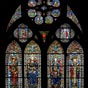 Des vitraux anciens ont été mentionnés au XVIIe siècle par l'abbé Raymond de Foulhiac mais il n'en reste rien aujourd'hui. Ceux qui sont actuellement présents dans le chœur datent des années 1870 ; ils ont été réalisés par le maître-verrier Joseph Villiet