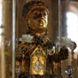 La pièce maîtresse du Trésor est la statue reliquaire de Sainte Foy, celle qui est à l'origine de la prospérité de l'abbaye et dont la relique a été volée à Agen. Datant du IXe siècle, elle est faite de plaques d'or et d'argent sur une âme en bois. Au cours des âges, elle a reçu de nombreux bijoux.