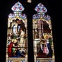 L'église est illuminée de l'intérieur par une belle collection de vitraux offerts par des particuliers et représentants les saints patrons des donateurs. Les vitraux datent de la fin de XIXe siècle ; ils proviennent pour la plupart de l'atelier Fournier à Tours. Sont représentés ici Charlemagne et Jeanne de Valois.