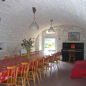 La salle à manger voutée du gîte