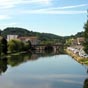 La vallée de l'Isle à Périgueux, vue d'amont vers l'aval.