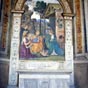 Chapelle Della Rovere de l'égle Santa-Maria-del-Popolo : Fresque de l'Adoration de l'enfant réalisée par Pinturicchio (1454-1513).