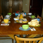 Le petit déjeuner, dernier temps de partage et de convivialité, est essentiel avant de reprendre le Chemin